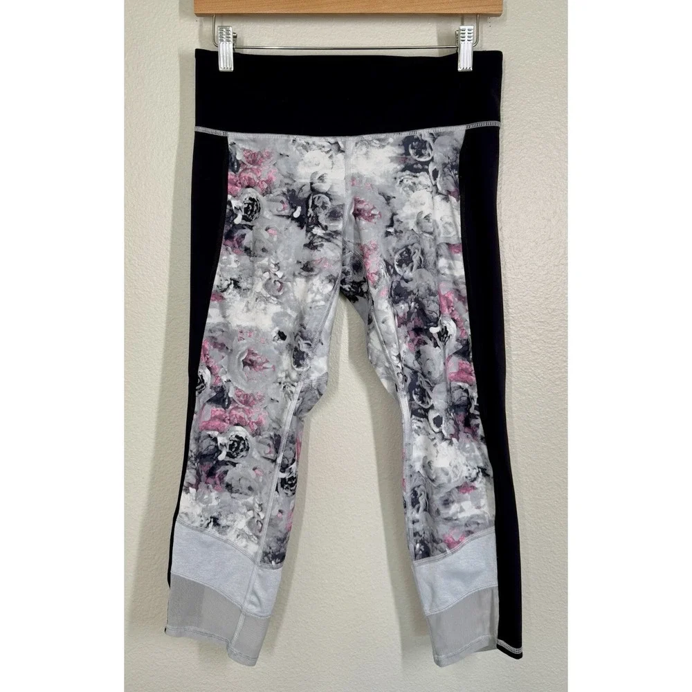 Lululemon Full On Luxtreme Leggings If‎ You're Lucky Crop Sz 8 Moody Mirage Navy